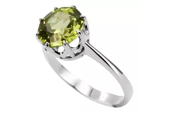 Ring Vintage style Yellow Peridot Sterling silver 925 vrc157s